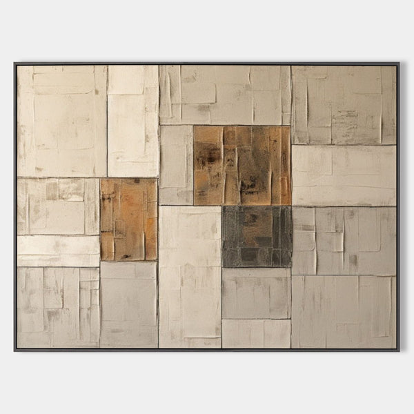 Large Beige Canvas Wall Art Beige Abstract Minimalist Art Beige Abstract Art on Canvas for Sale