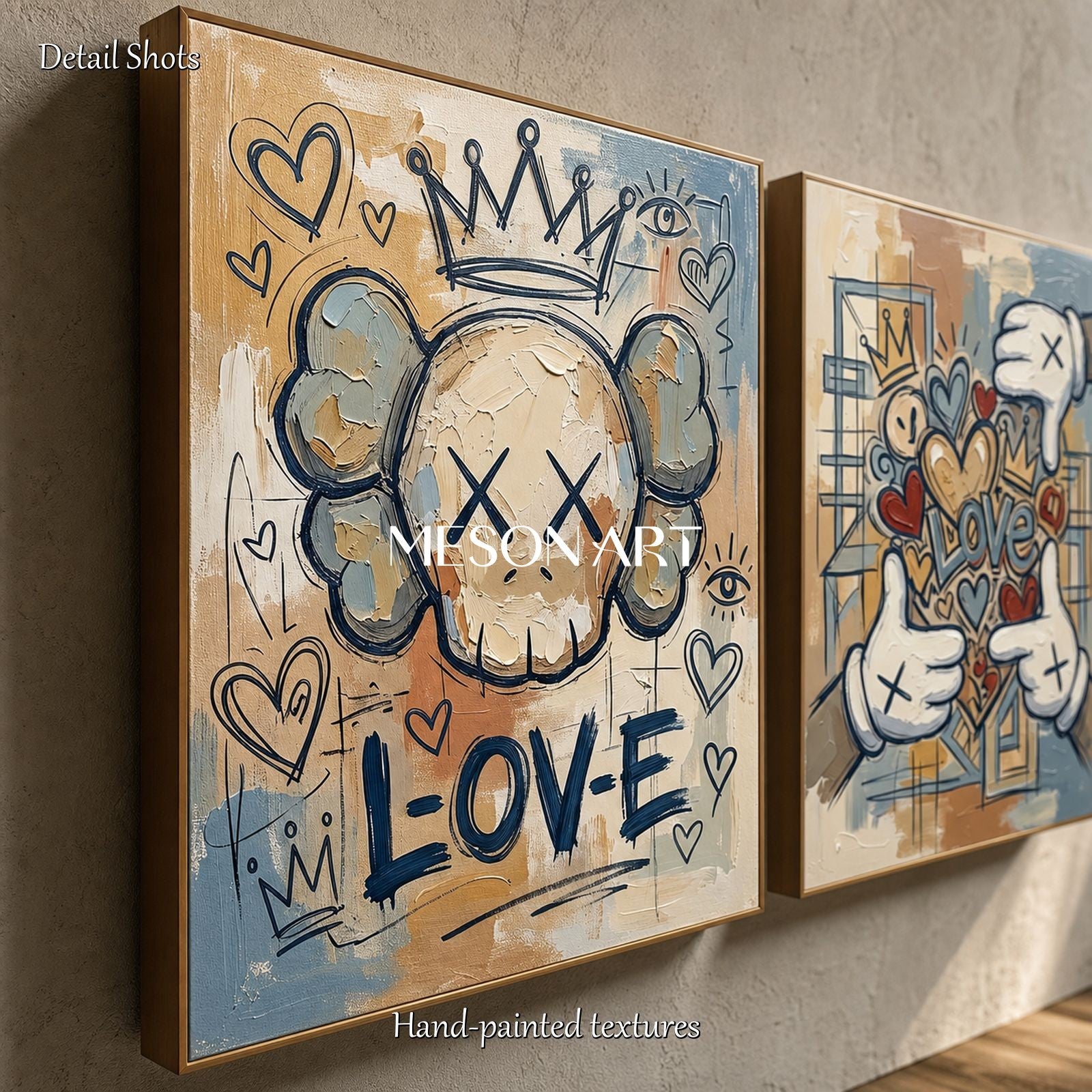 Urban Pop Art Painting With Graffiti Motifs For Modern Living Room Decor