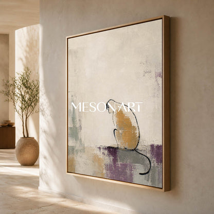 Minimalist Monkey Painting Abstract Canvas Wall Art For Modern Living Room Decor