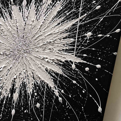 Abstract Black White Explosion Art For Modern Living Room Entryway Executive Office