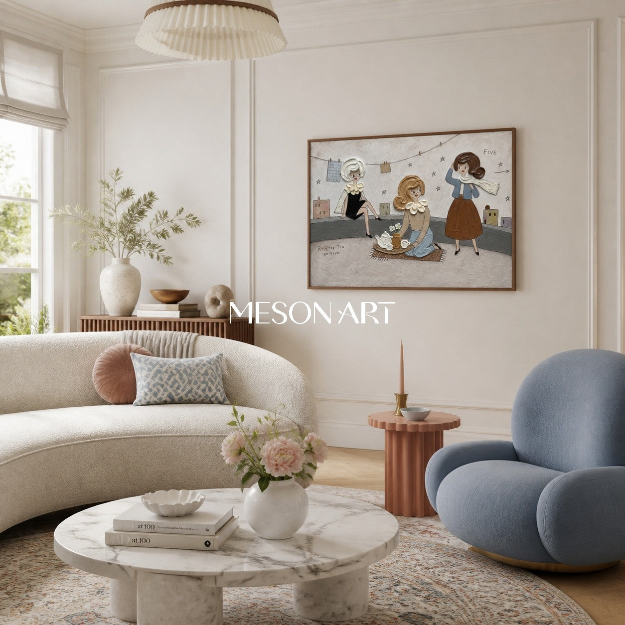 Textured Pop Art Painting With Retro Fashion Girls For Modern Living Room Decor
