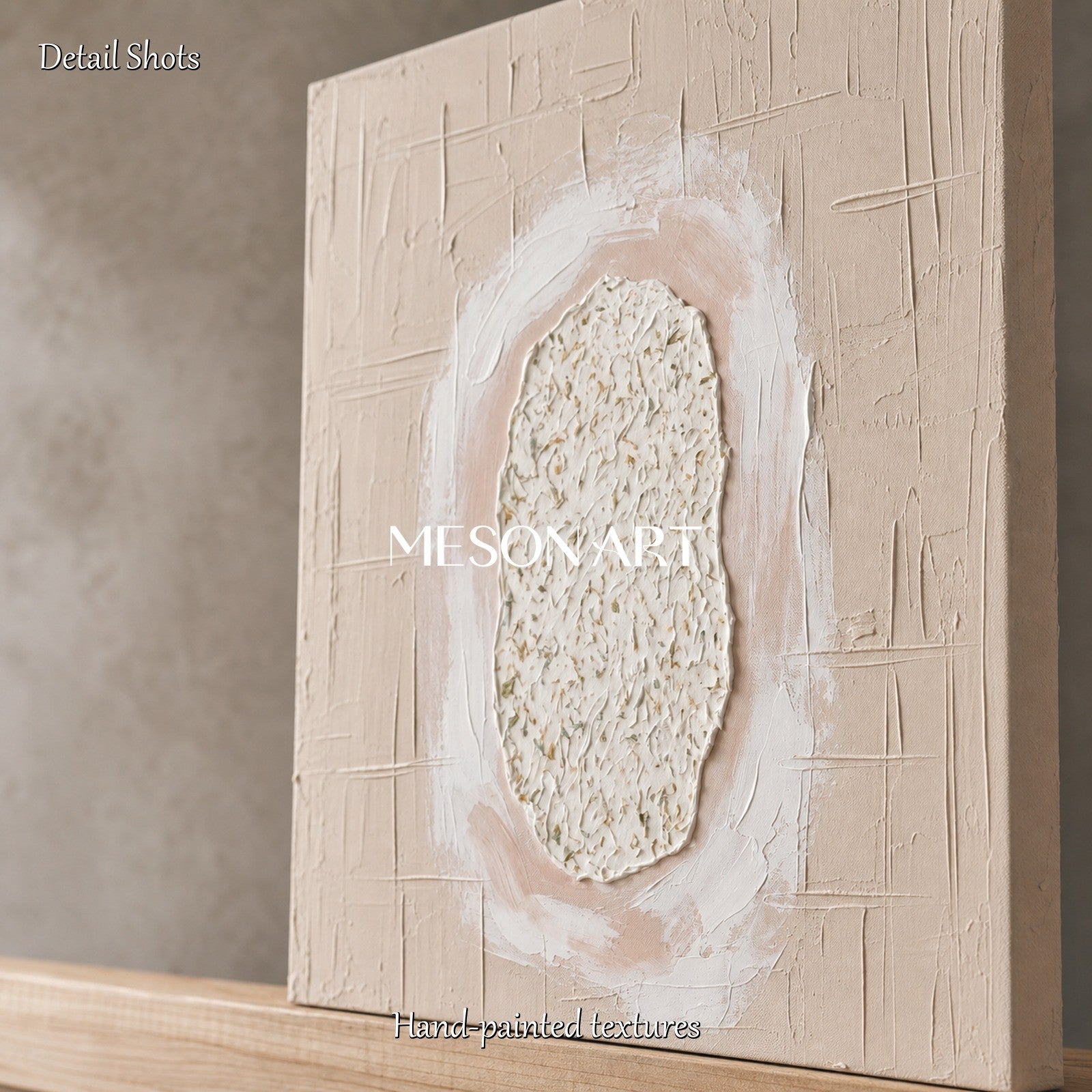 Minimalist Beige Textured Wall Art With Gold Accents For Modern Living Room And Bedroom Decor