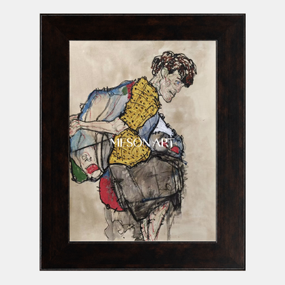 Brown And Yellow Figurative Contemporary Art Original Artist Fine Collectible Rectangular Painting By Mesonart