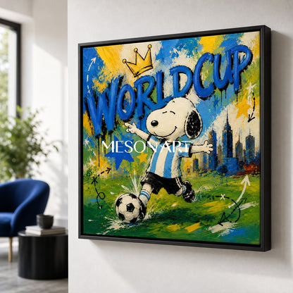 Snoopy World Cup Graffiti Art For Kids Room And Living Space With Bold Colors