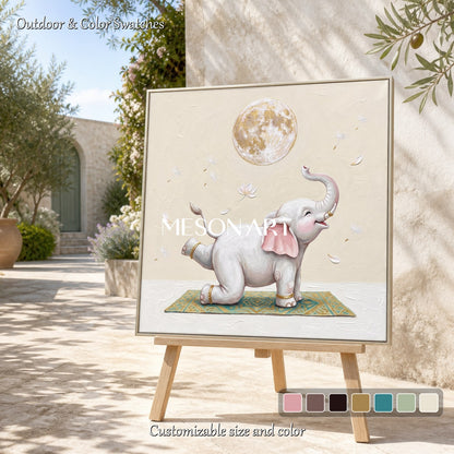 Beige And White Surrealist Art Square Wall Decor For Living Room Original Artist Hand Painted By Mesonart