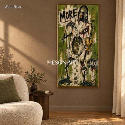 Green And Black Graffiti Art Panoramic Wall Decor Original Artist Hand Painted By Mesonart