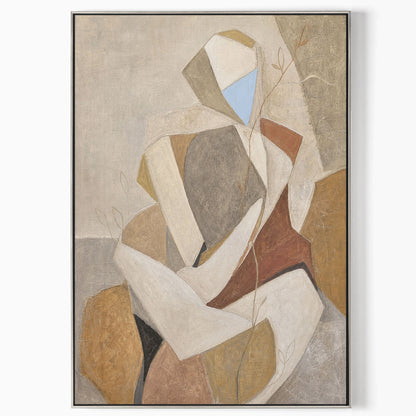Wabi Sabi Abstract Painting With Earthy Tones For Modern Living Room Decor