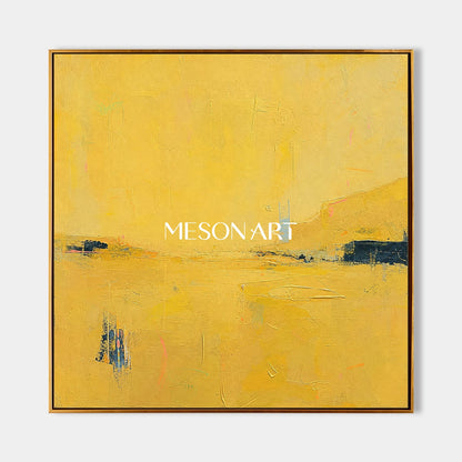 Golden Yellow Abstract Art For Living Room Entryway Minimalist Wall Decor