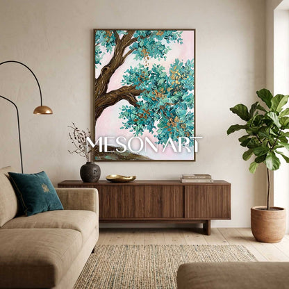 Contemporary Cubist Abstract Painting With Geometric Shapes And Neutral Tones For Modern Home Decor