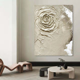 3D Brown Flower Texture Canvas Painting Wabi-Sabi Wall Art Wabi-Sabi Painting Wabi-Sabi Wall Decor