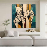 Funny Pop canvas art abstract animal textured wall painting living room decoration hand-painted