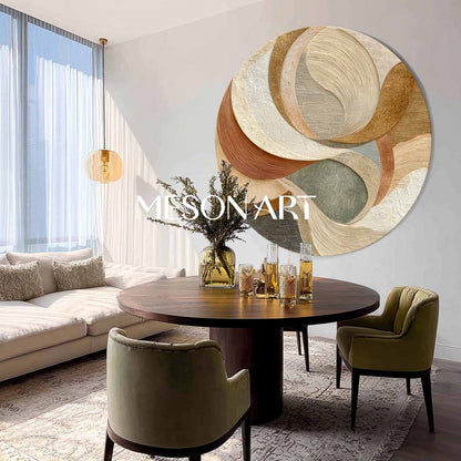 Modern Organic Abstract Wall Art–Neutral&Earth Tone Sculptural Canvas