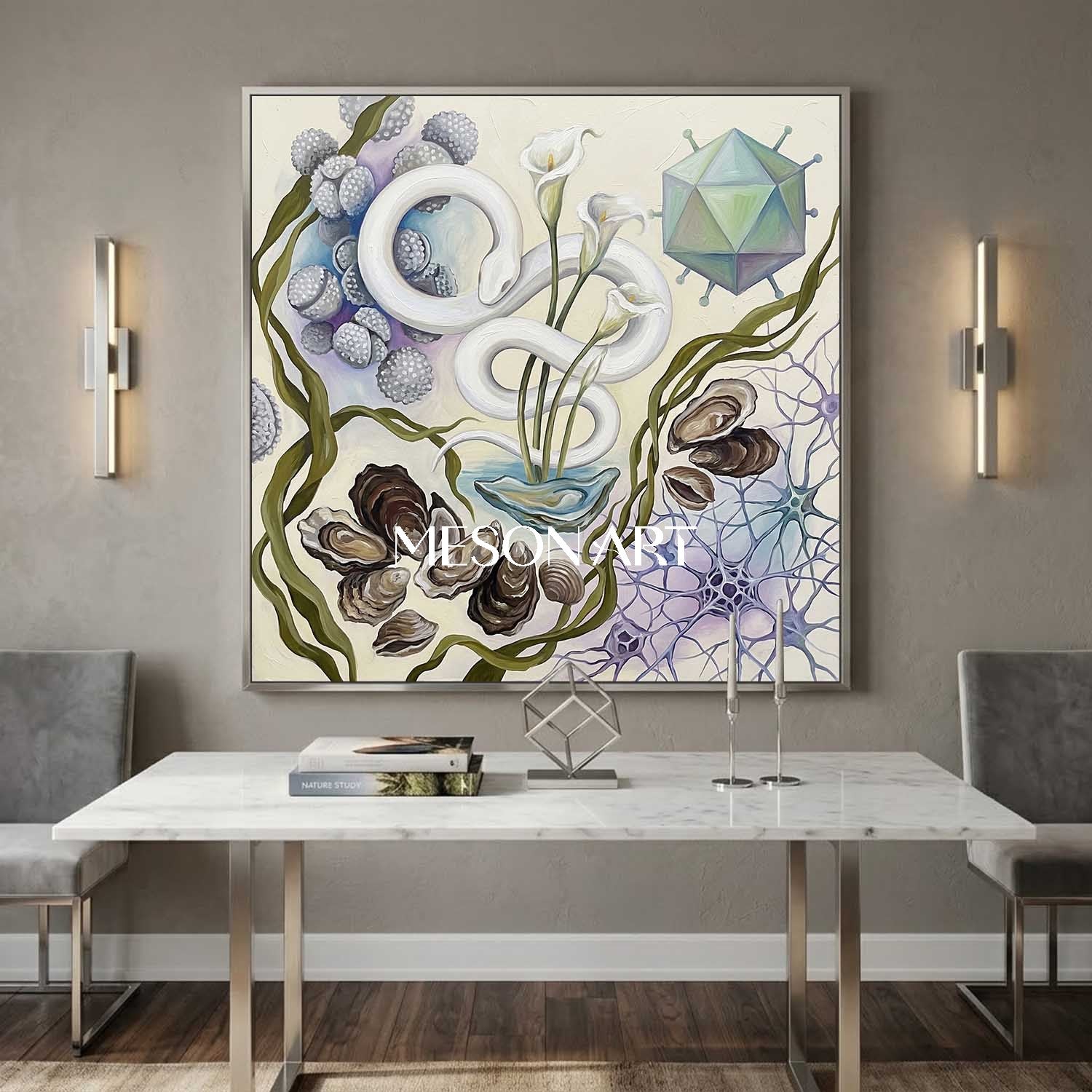 Custom Original Minimalist Snake Painting Luxury Office Gallery Decor