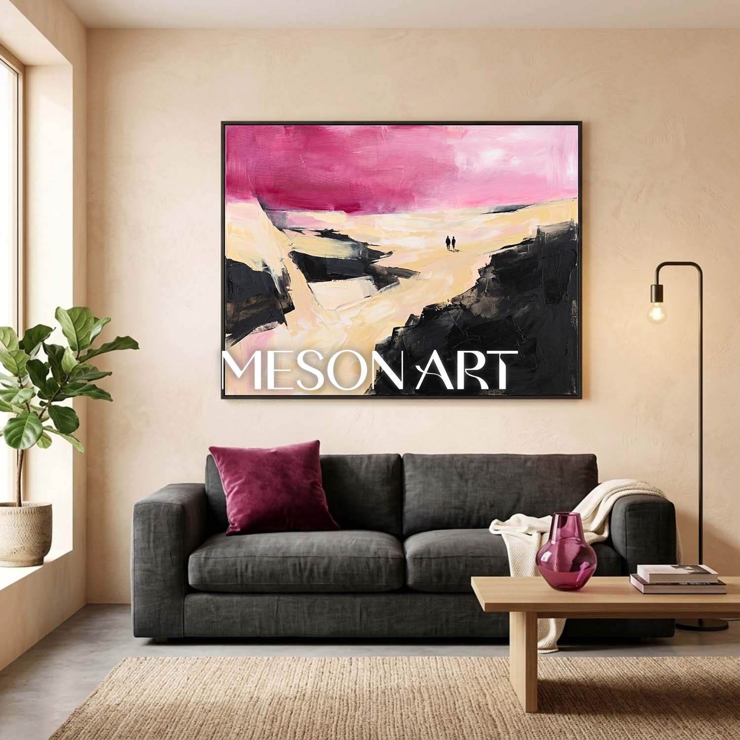 Colorful Pop Art Painting With Geometric Shapes For Modern Living Room Decor