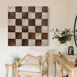 Brown and Gray Art on Canvas Wabi Sabi Wall Decor Brown and Gray Minimalist Paintings for Sale
