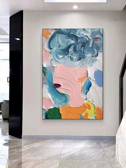 Abstract Colorful Oil Painting Abstract Colorful Textured Canvas Art Abstract Textured Wall Art