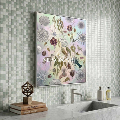Bio-Surrealism Handmade Ecological Wall Art Soft Tone Organic Painting