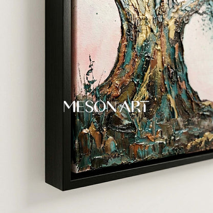Contemporary Cubist Abstract Painting With Geometric Shapes And Neutral Tones For Modern Home Decor