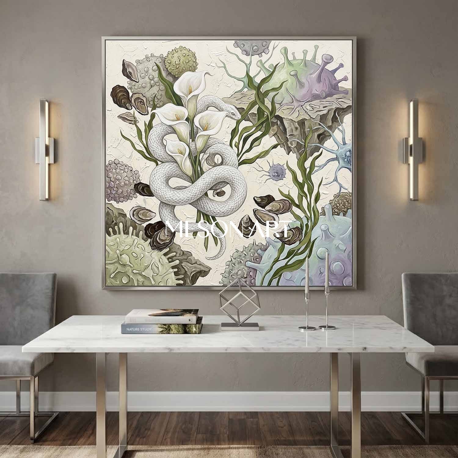 Custom White Biological Surrealism Fine Art Serene Calla Lily Decor