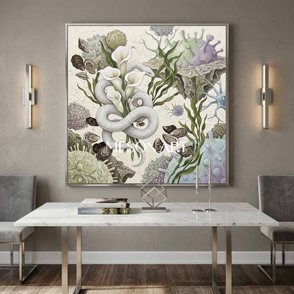 Custom White Biological Surrealism Fine Art Serene Calla Lily Decor
