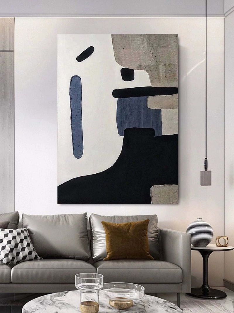 Wabi-Sabi Wall Art Wabi-Sabi Abstract Painting White and Black Abstract Minimalist Painting