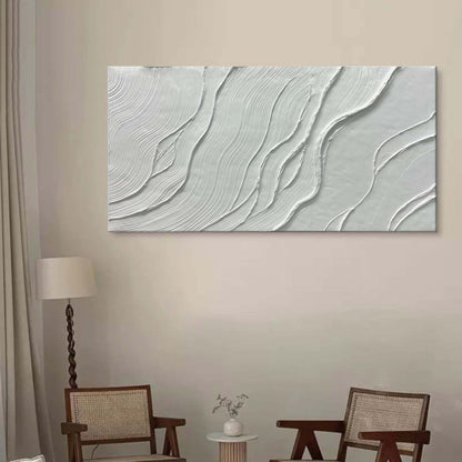 White Textured Painting White 3d Texture Art White Abstract Canvas Art Plaster Abstract Painting