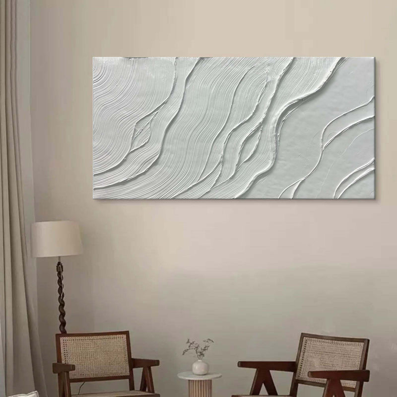 White Textured Painting White 3d Texture Art White Abstract Canvas Art Plaster Abstract Painting