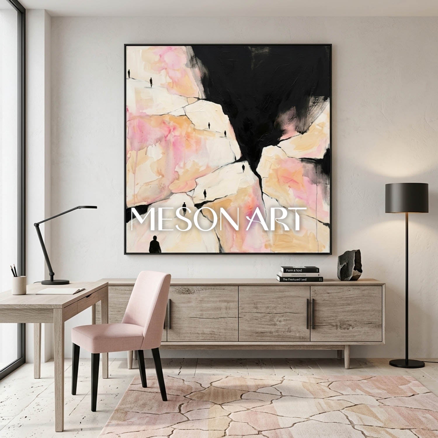 Colorful Pop Art Painting With Geometric Shapes For Modern Living Room Decor
