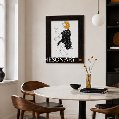 Black And Gold Abstract Original Contemporary Painting Rectangular Wall Art For Living Room By Mesonart