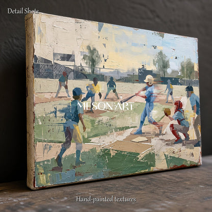 Green And Beige Abstract Figurative Sports Art Rectangular Painting Original Artist Hand Painted By Mesonart