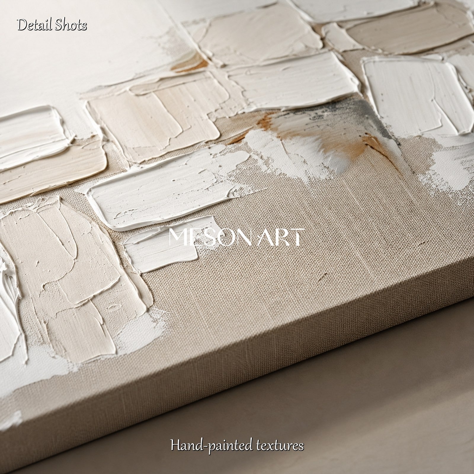 Minimalist Abstract Painting With Textured Relief For Modern Living Room Decor