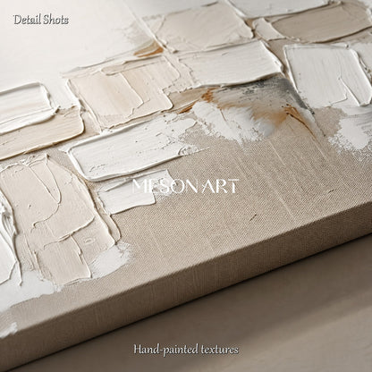 Minimalist Abstract Painting With Textured Relief For Modern Living Room Decor