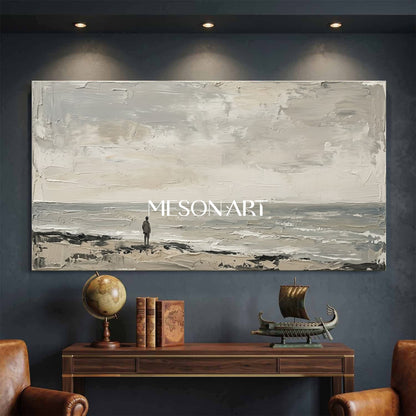Japandi Style Wall Art With Grey And Beige Tones For Bedroom Decor
