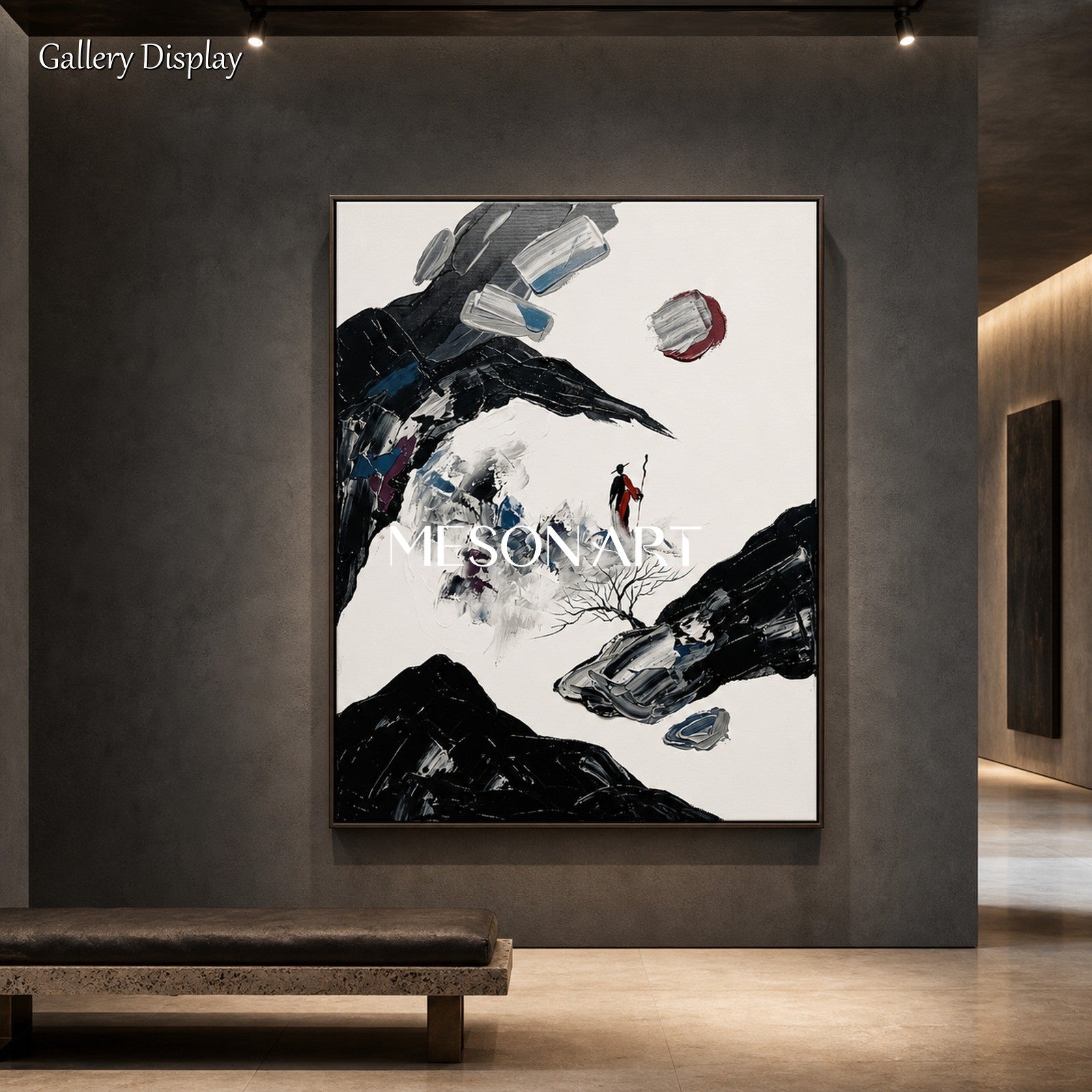 Modern Abstract Wall Art With Bold Black Forms For Contemporary Living Spaces
