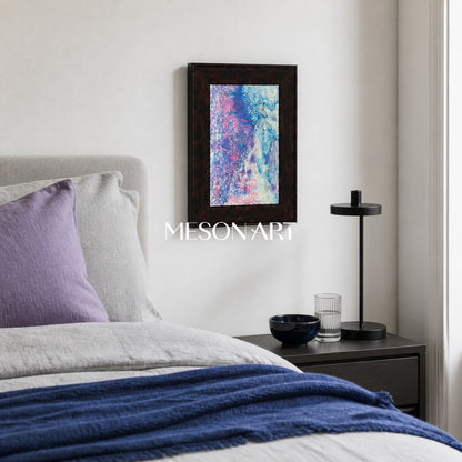 Pink And Blue Contemporary Figurative Painting Original Artwork Rectangular Wall Art For Living Room By Mesonart