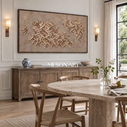 Beige And Gold Wabi Sabi Abstract Art Panoramic Wall Decor For Living Room Original Artist By Mesonart