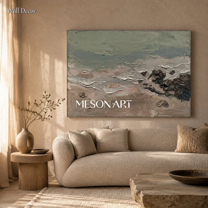 Gray And Brown Abstract Painting Large Rectangular Wall Art Original Artist By Mesonart