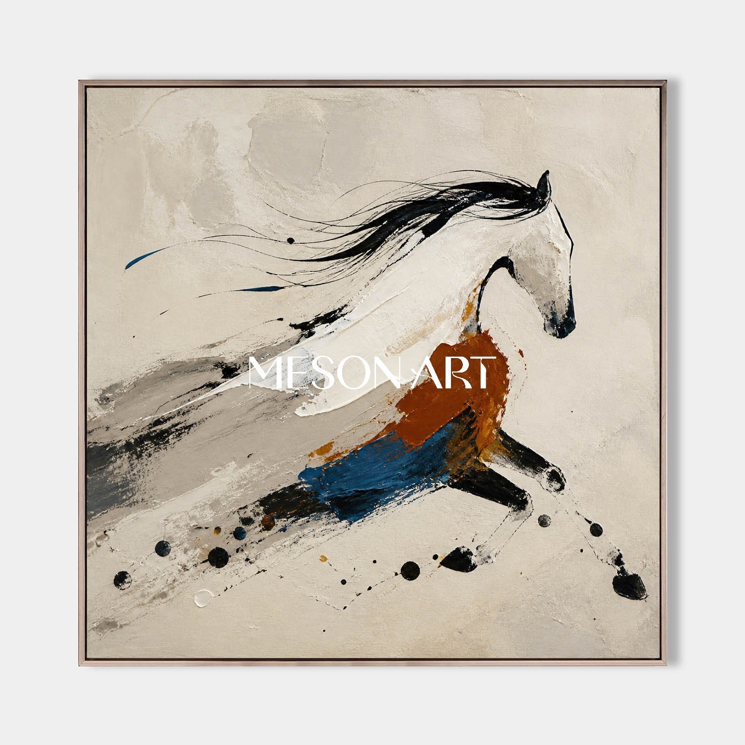 Abstract Horse Canvas Art Minimalist Wall Decor For Living Room And Office