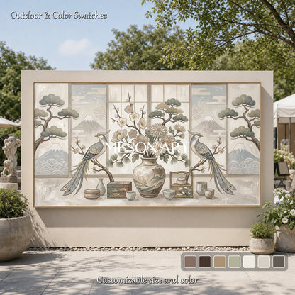 Luxury Chinoiserie Wall Art With Birds And Flowers For Living Room Decor