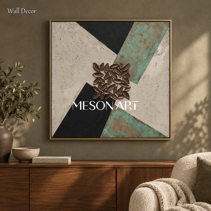Gray And Black Abstract Art Square Wall Decor Original Artist Hand Painted By Mesonart