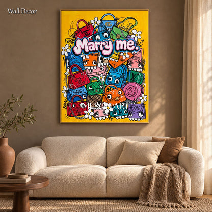 Yellow And Pink Pop Art Graffiti Anime Wall Art Rectangular Gaming Culture By Mesonart
