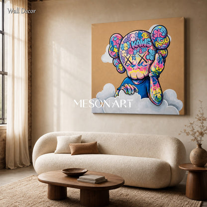 Vibrant Pop Art Canvas With Graffiti Motifs For Contemporary Home Decor