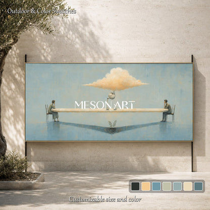 Surrealist Art Print With Floating Cloud Teapot For Modern Living Room And Executive Office Decor