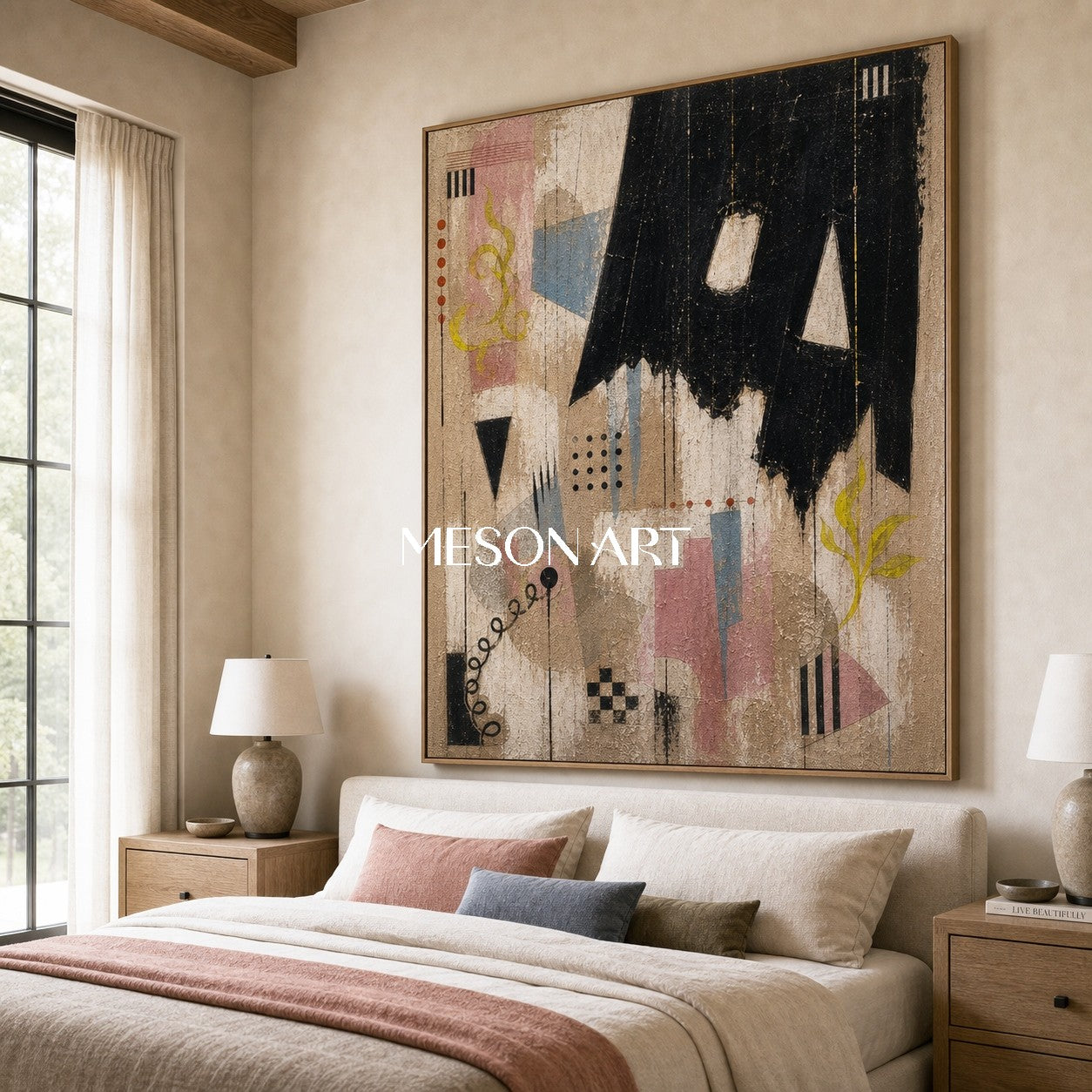Urban Graffiti Abstract Art With Textured Relief For Modern Living Room Decor