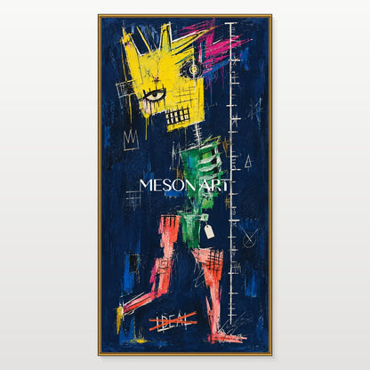 Blue And Yellow Abstract Graffiti Painting Original Artist Panoramic Wall Art For Living Room By Mesonart
