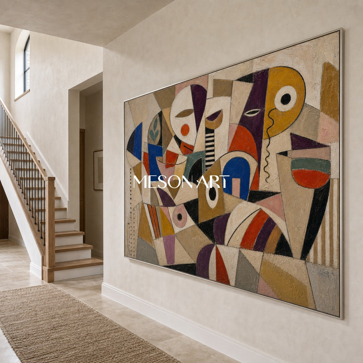 Cubist Expressionist Wall Art With Human Forms For Modern Living Rooms