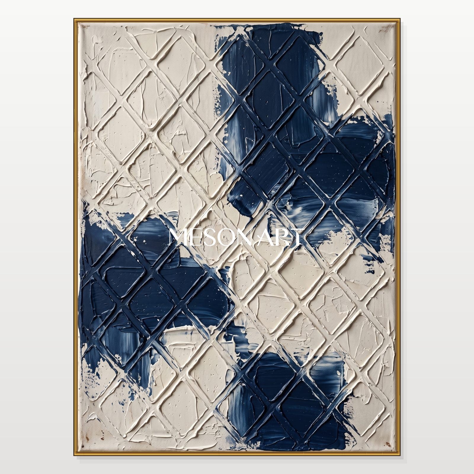 Minimalist Geometric Abstract Art With Textured Relief For Modern Living Spaces
