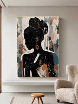 Black Abstract Woman Oil Painting Black Abstract Woman Canvas Art Texture Figure Wall Decor Painting