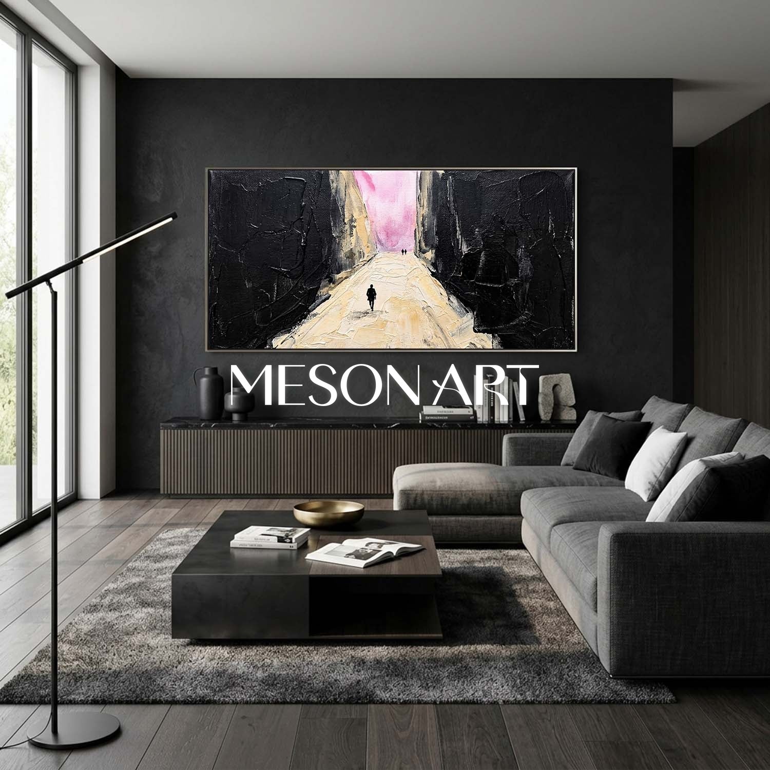 Colorful Pop Art Painting With Geometric Shapes For Modern Living Room Decor