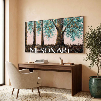 Contemporary Cubist Abstract Painting With Geometric Shapes And Neutral Tones For Modern Home Decor